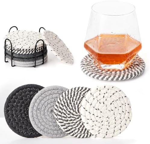 Compra Ruikdly 8 Piezas Posavasos Absorbentes con Soporte, Posavasos para Bebidas Reutilizables, Posavasos Mandala DIY con Diamantes y Herramientas de Montaje para Tazas, Jarrones en