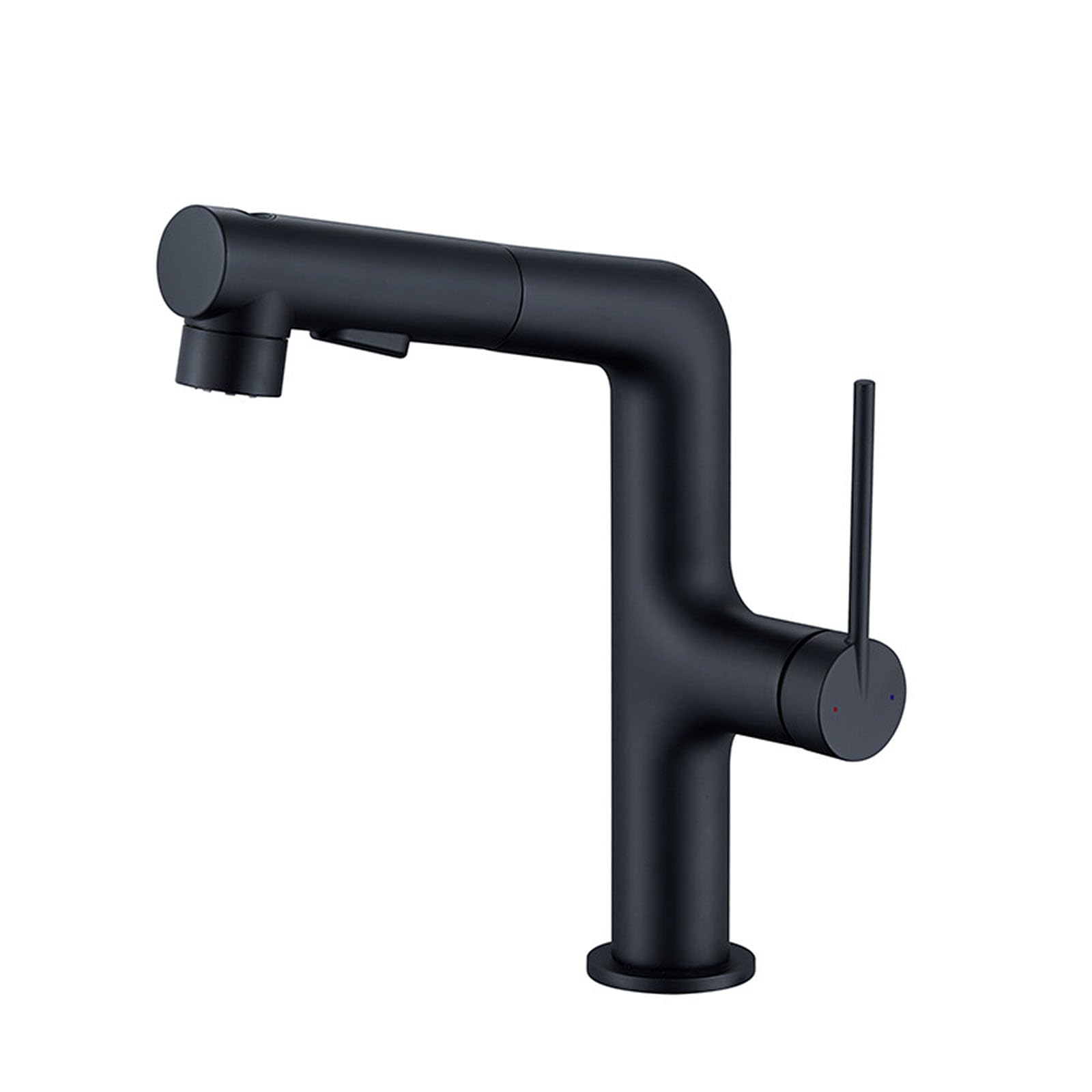Pull Out Sprayer Bathroom Faucet - Single Handle Copper Vessel Sink for Hot and Cold Water