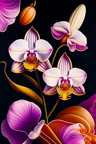 Tableaux d'Art Décoratifs Orchidée Or 120x80cm Pour Salon
