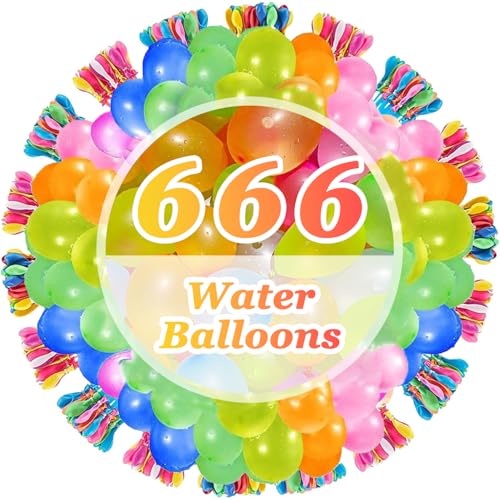Coloridos Globo de Agua, 666 Pcs Globos Agua Autosellado, Globos Agua Llenado Rapido, globos de agua autosellantes de llenado, para Fiesta al Aire Libre Jardin Playa