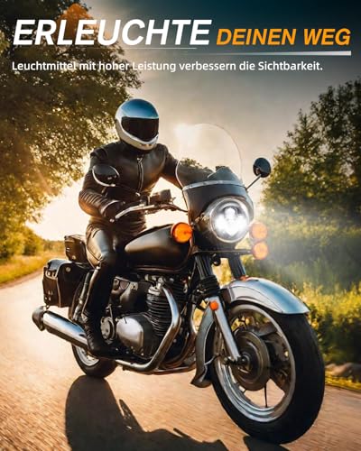 CO LIGHT 1pc 7 Zoll Motorrad LED Scheinwerfer, rund, mit Fern-/Abblendlicht, für Motorräder