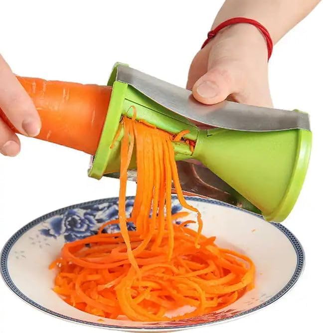 SHRAV Portable Stainless Steel Handheld Spiral Spiralizer Peeler Vegetable Slicer for Salad and Fruit