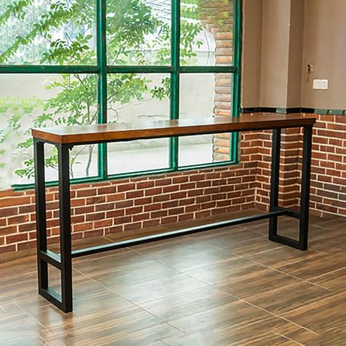 Juego de mesa de bar de madera, mesa de cocina rectangular para espacios estrechos, mesa de comedor de altura de barra para áreas pequeñas, perfecta para sala de estar, apartamento y bar en casa