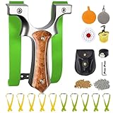RCZZSUWE Professional Slingshot for Adults & Kids,Stainless Steel Hunting Catapult with Ergonomic Grip,High Velocity & Precision Shooting Kit (100 Ammo Balls, 10 Bands, Tactical Pouch & Targets)