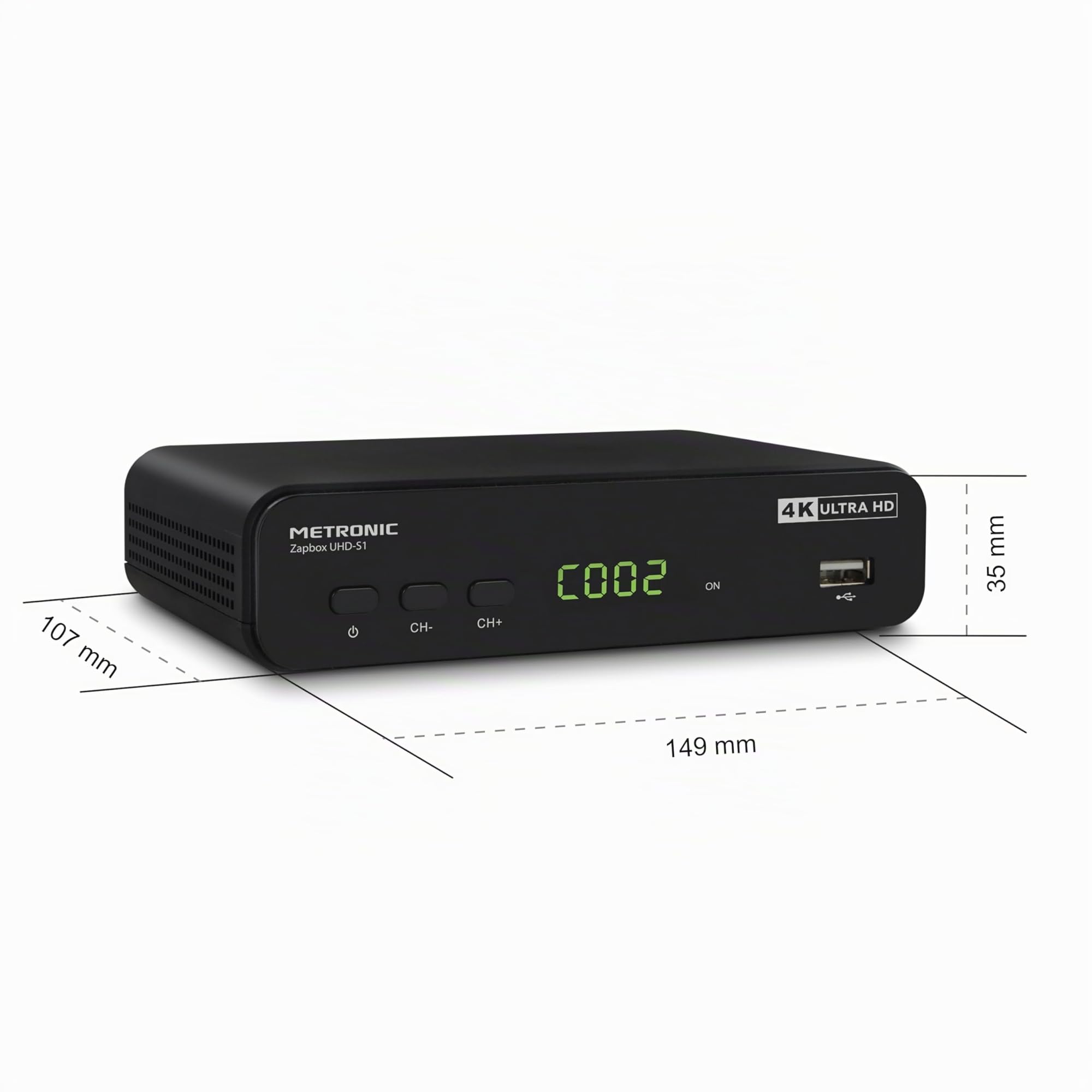 METRONIC 441701 Receptor Decodificador TDT 4K Ultra HD UHD-S1 | Puerto USB Grabador, TIMESHIFT