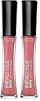 Vista 34 de L'Oreal Paris Maquillaje Infallible Brillo labial hidratante de 8 horas, Fiery, 0.21 onzas líquidas