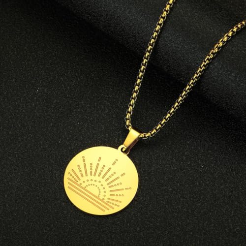 Collier soleil argenté et pendentif ethnique au design ciselé unique - 2