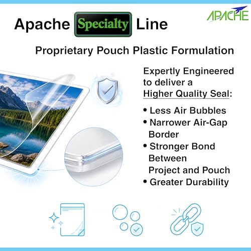 Image of Apache Letter Size White Back Laminating Pouches, 3 Mil, 20 Pack, Holds 8.5 x 11 Inch Projects (9 x 11.5 Inch Pouch Size), Thermal Laminator Compatible Colored Laminating Sheets, Elite Specialty Line