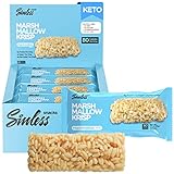 Sinless Snacks Marsh Mallow Krisp - Perfect Keto Snacks - Delicious Gluten Free Low Carb Snacks - Marshmallow Keto Cereal Bars - Low Sugar Snack - Only 1g Sugar - 9g Protein - 2g Net-Carbs - 8 Pack