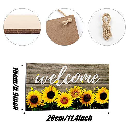 Wooden Home Sign Plaque Welcome Hanging Door Decor Wall Decor with Rope for Home Bar Pub Party Decoration Rustic Door Sunflowers Plaque Accessory Gift 11.4" x 6" - Cosy Home Interiors Wooden Home Sign Plaque Welcome Hanging Door Decor Wall Decor with Rope for Home Bar Pub Party Decoration Rustic Door Sunflowers Plaque Accessory Gift 11.4" x 6" - Image 3