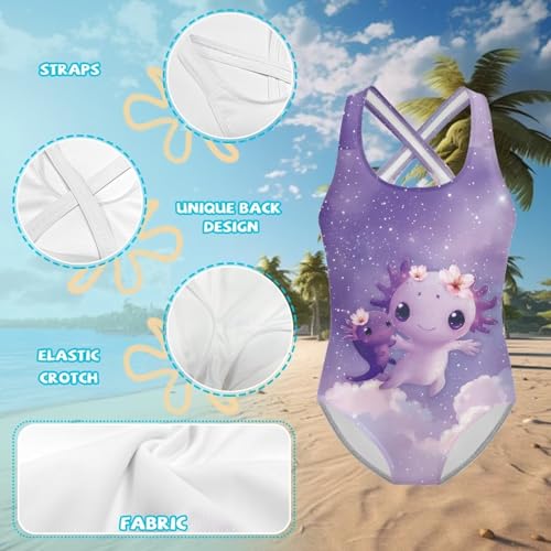 Image of Girls One Piece Swimsuits Size 5-14 Kawaii Gymnastics Leotard for Beach Vacations