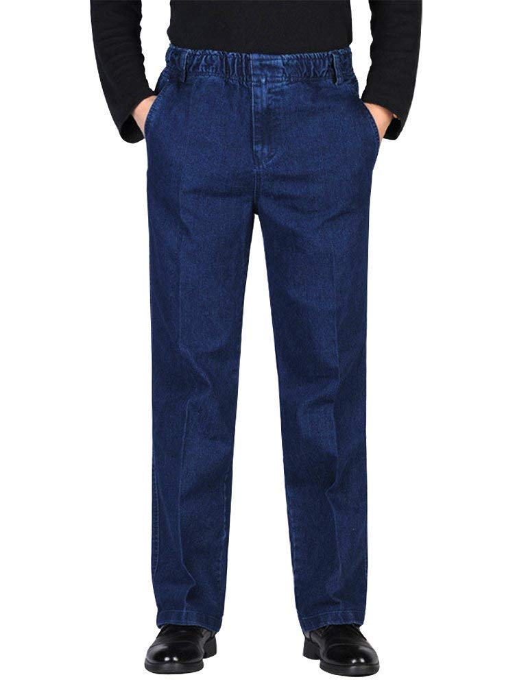 IDEALSANXUNMen's Elastic Waist Jeans/Twill Casual Pants
