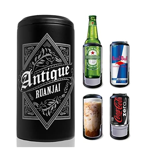 RUANJAI - 4 in 1 Can Cooler 12 oz & 16 oz Regular or Slim can Double-walled Skinny Can Cooler, Stainless Steel for Slim Beer & Hard Seltzer