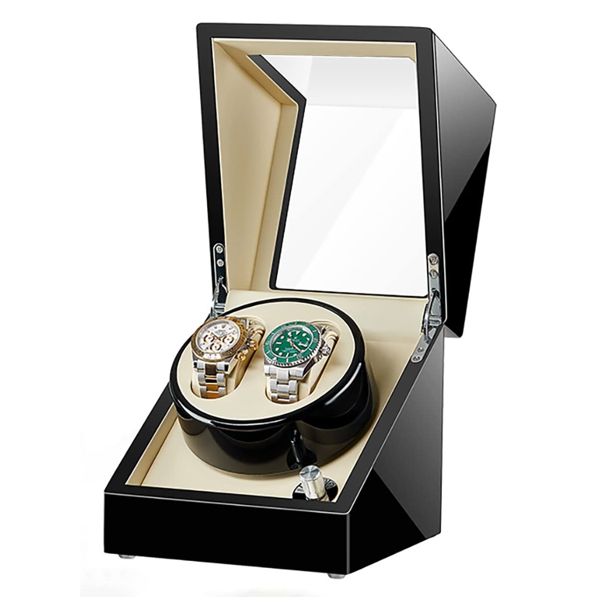 MYUYEE 2 Watch Winders For Automatic Watches Self Winding Watch Rotator Box With Quiet Motor Watches Box Organizer For Men'S And Women'S Wristwatch (F)
