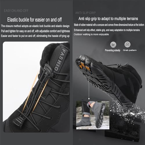 Myallfeet Barefoot Shoes Unisex Winter Boots Men's And Women's Outdoor Anti-Skid And Warm Insulation Hiking Cotton Boots Comfortable Fur Lined Snow Boots4