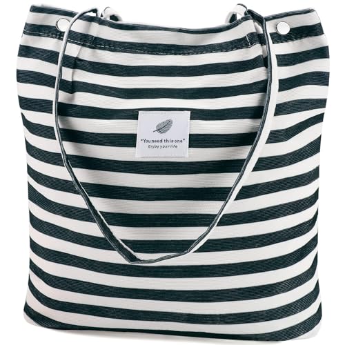 JAONLD Bolsos Grandes, Bolsa Tote Mujer, Bolso Shopper Mujer, Bolsa Tela Grande, Suave, de Gran Capacidad y Reutilizable, Adecuado para Viajes Diarios, Escolares, de Oficina y de Compras (Rayas) JAONLD Bolsos Grandes, Bolsa Tote Mujer, Bolso Shopper Mujer, Bolsa Tela Grande, Suave, de Gran Capacidad y Reutilizable, Adecuado para Viajes Diarios, Escolares, de Oficina y de Compras (Rayas)