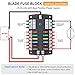 Upgraded 300A 12 Way Blade Fuse Block Fuse Box with 2 Positive Power Inputs Negative Bus, ELECTOP 12 Circuit Fuse Holder ATC/ATO Fuse Block Panel with LED Indicator for 12V/24V Car Truck Boat Marine