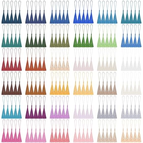 Omsscun 180 Pcs Colourful Bookmark Tassels Cover