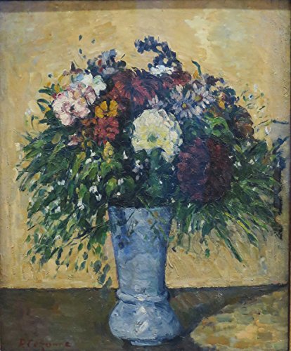 Tableau Paul Cézanne Fleurs dans un vase bleu grand format - 2
