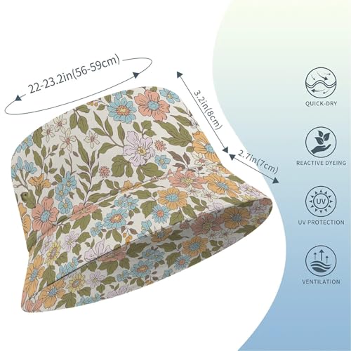 Sombrero tipo bucket floral para hombre y mujer miniatura 3