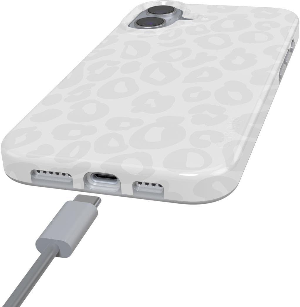 Casely iPhone 16 Case | Into The Wild | White Snow Leopard | Compatible with MagSafe | Classic Ultra Slim Design