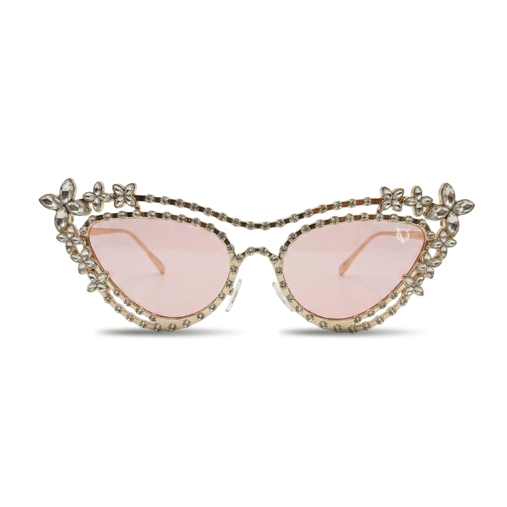 UV Protected Rose Bloom Luxe Cat Eye Sunglasses for Women | Floral Frame Fashion Sunglasses | Stylish Lightweight Eyewear for Driving, Travel, Outdoor & Daily Wear-image-30
