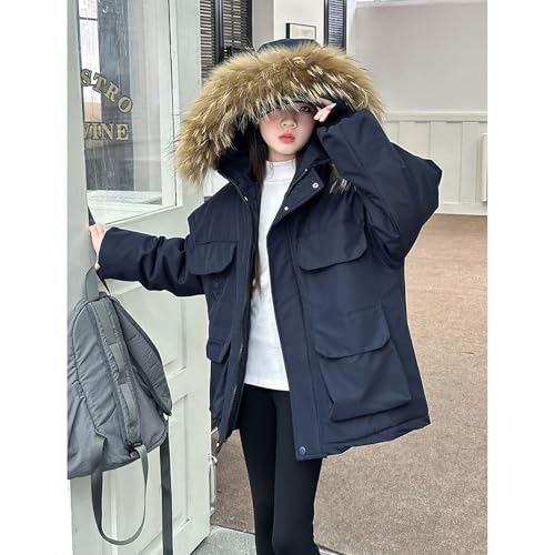 Girls Parka Coat Faux Fur Hooded Jacket Winter Zipper Overcoat Outerwear for 2-12 Years2