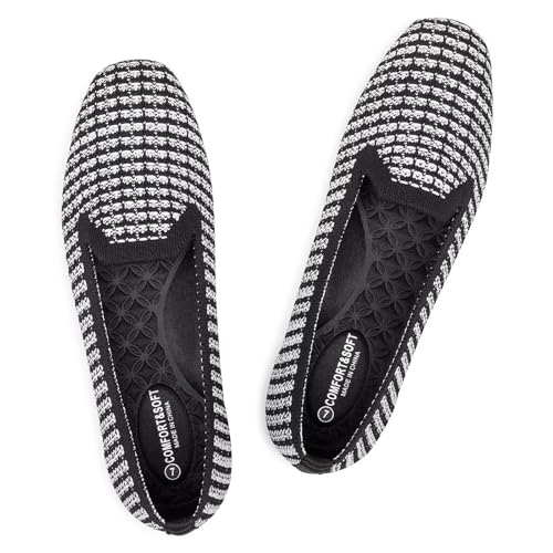 Image of Frank Mully Women's Loafer Flats Square Toe Comfortable Office Work Shoes, Cute Penny Loafer Slip On Walking Driving Shoes