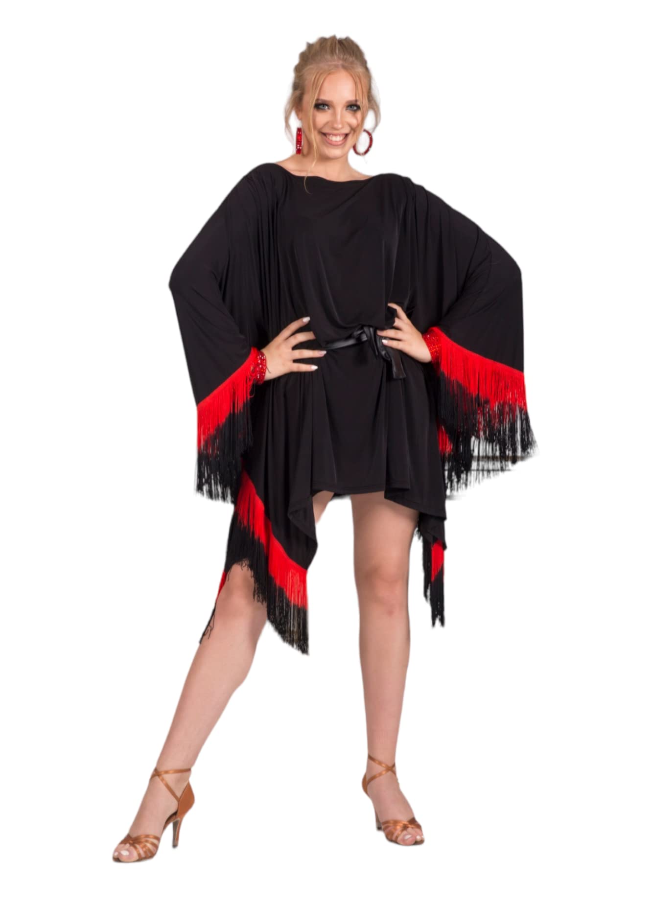 SENGA DANCEWEAR Ombra - Tanzkleid mit Fransen, Partykleid, Kleid für Latino