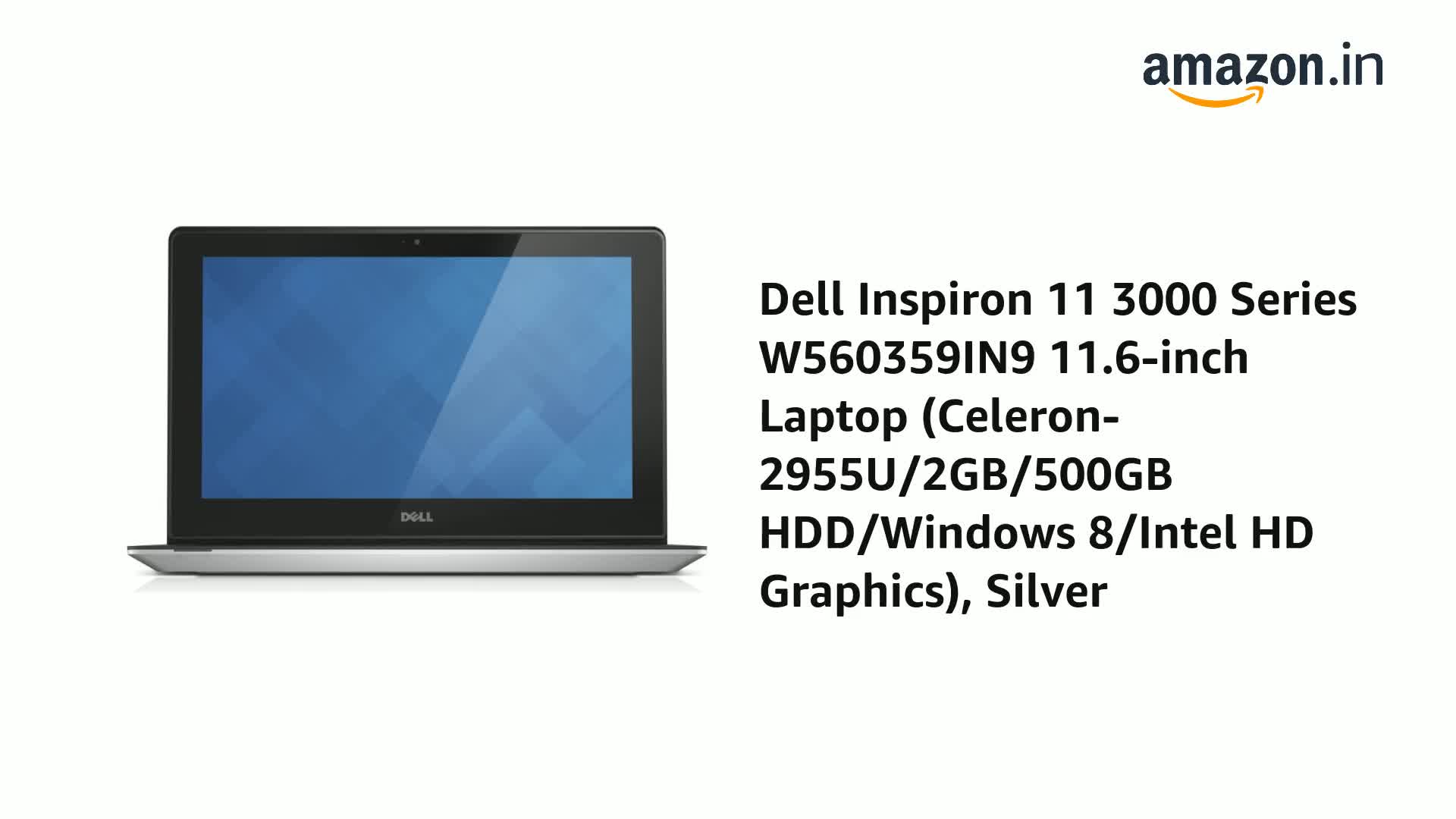 Dell Inspiron 11 3000 Series W560359IN9 11.6-inch Laptop (Celeron