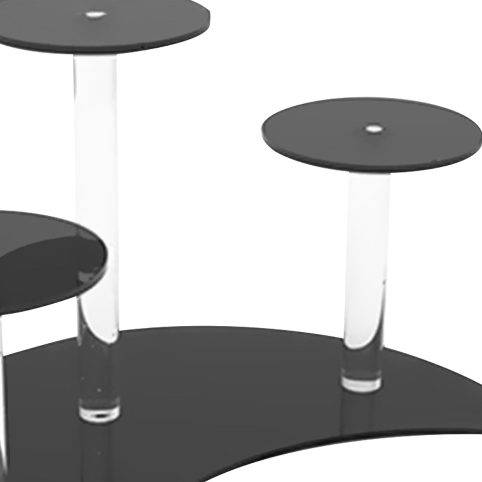 Acryl-Display-Ständer, 3-stöckiger Cupcake-Ständer aus Acryl, Desserthalter, Kuchen-Display, Riser for Cupcakes, Hochzeiten, Babypartys, Gewürzglas-Figur(Black)