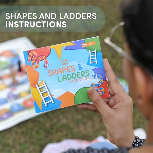 Image of 5 Years + Shapes and Ladder Board Games & Puzzles Classic Board Games for Smart Kids | 2-in-1 Wooden Ludo and Snake & Ladder Board Game - Premium Travel-Friendly Game Set for Kids & Family