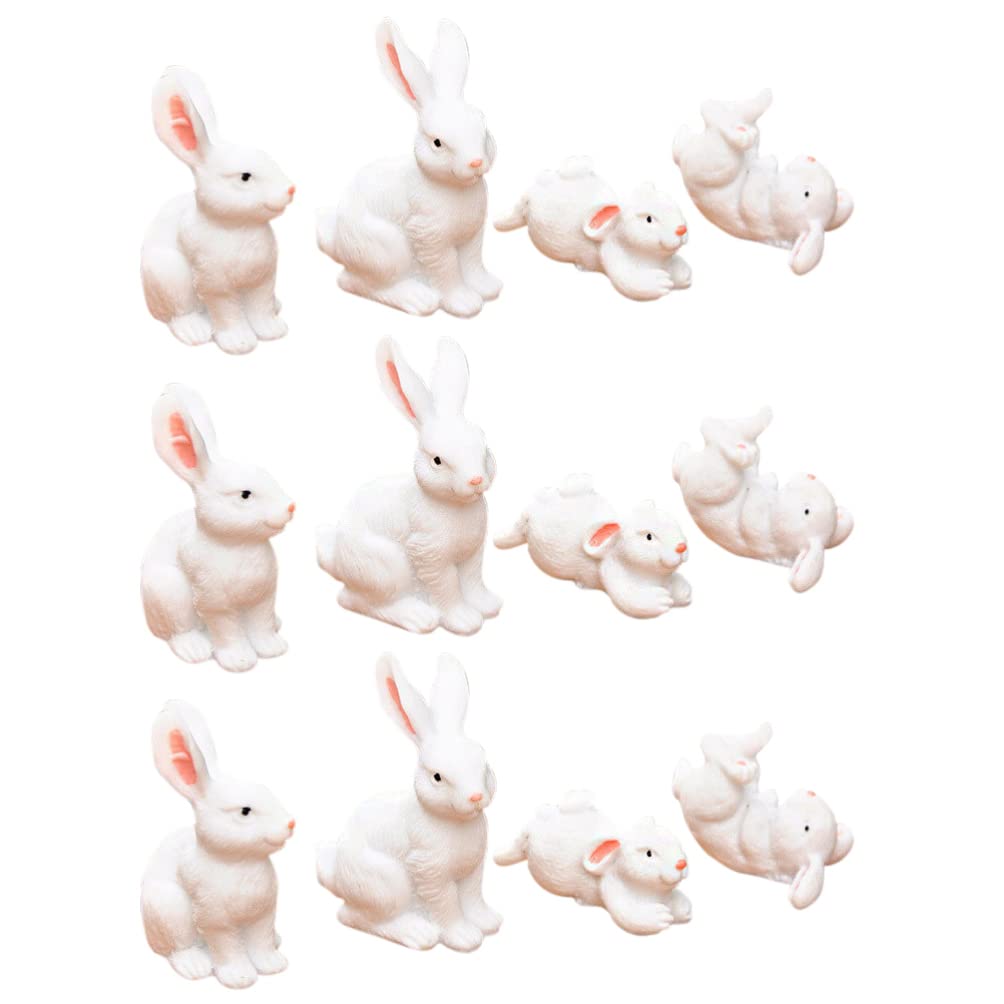 VALICLUD Miniatur-Hasenfiguren Set – 6 Stück, Je 5,5x3 Cm, Aus Harz Für Deko & Feengarten
