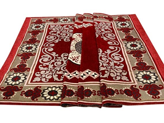 Image of Royal Look for Hall Carpet (Maroon Cotten, 5 x 7.5ft)