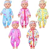 ZITA ELEMENT 5 Sets 14-18 Inch Baby Doll Clothes Outfits Casual Wear for 17 Inch Baby Doll Clothes 10 Pcs Doll Clothes and Accessories for 15 Inch Doll to 18 Inch Doll