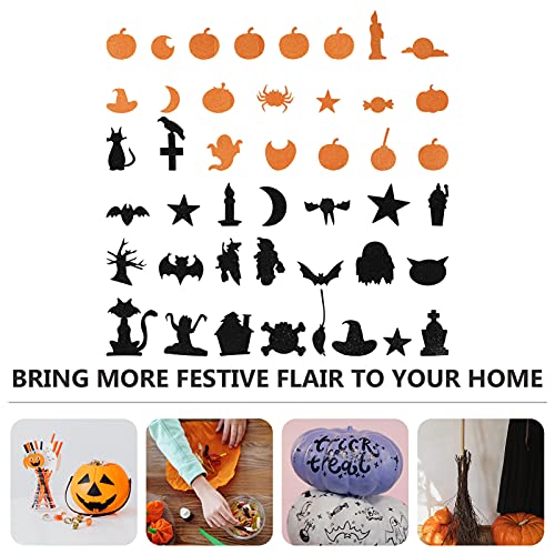 Balacoo Conjuntos De Espuma Glitter Engraçado Do Dia Das Bruxas Abóbora Morcego 4 Porta Janela de Pa