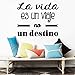Zdklfm69 Autocollants muraux Stickers Muraux Phrases espagnoles décoration décalcomanies pour Salon décor à la Maison Vinyle étanche Mur Art décalcomanie 57x47cm