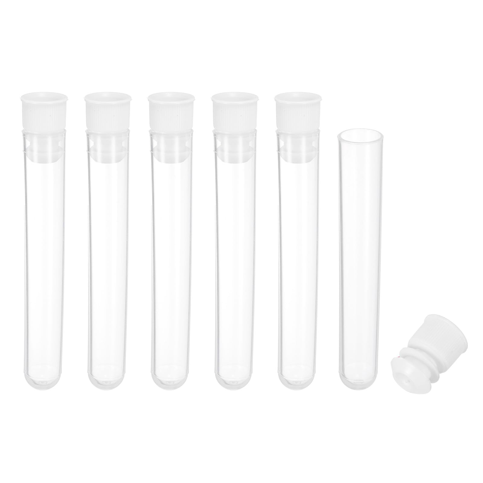 PATIKIL 3" Length Plastic Sewing Needle Storage Holder, 6 Pcs Portable Matte Embroidery Needle Pin Toothpick Storage Tubes Case for Craft Knitting, White
