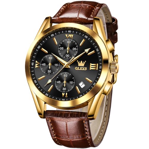 Image of OLEVS Mens Watches Stylish Chronograph Waterproof Luminous Silicon Strap Multifunction Watches for Men Business Men Wrist Watch
