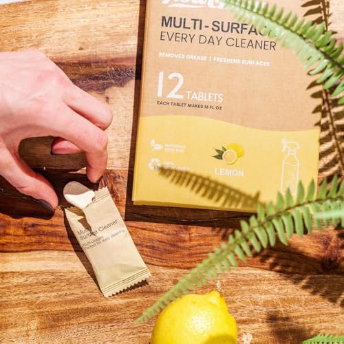 Image of flowcheer Multi Surface Cleaner Refills -12 Pack(Lemon) | All Purpose Cleaning Refill Tablet-Makes 192 fl oz Bottles of Spray Cleaner for Household & Kitchen