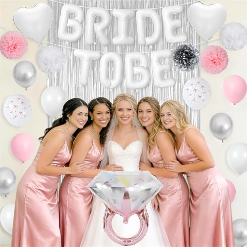 Image of Pink Bachelorette Party Decorations, Bride To Be Bridal Shower Balloon Kit