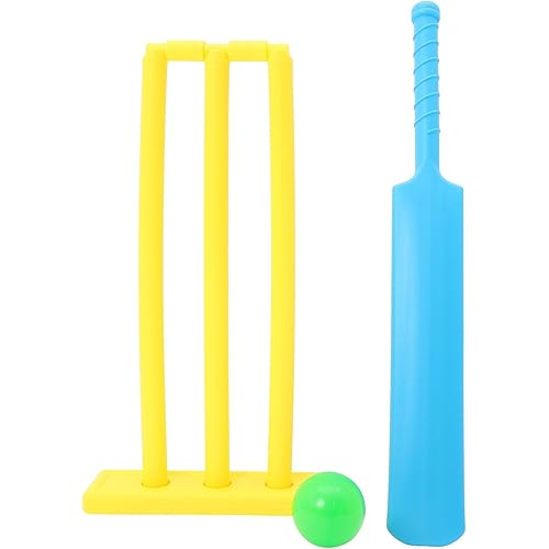 Cricket Set Beach Cricket Bat with 1 Ball and Stumps with Stand Bails Unisex Sports Game Set for Outdoor Sports Beach Play
