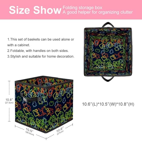 Boîte de rangement pliable tissu cube pour jouet vêtement et livre - 3