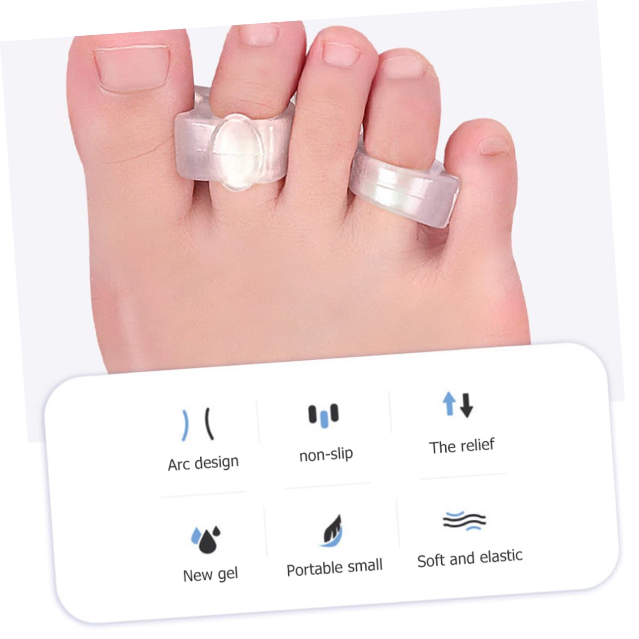 8pcs Comfortable Separators for Bunions Breathable Foot Care Tool Lightweight and Reusable Spacers for Hammertoe Relief Suitable for Shoe Types