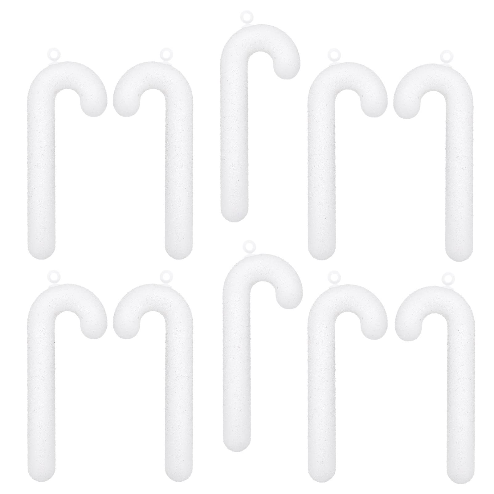 Girl Room Decor 10pcs Craft Foam Candy Cane DIY Candy Cane Christmas Tree Hanging Ornaments White Craft Foam Shapes Polystyrene Crafts for Xmas Holiday Decoration White Ornaments