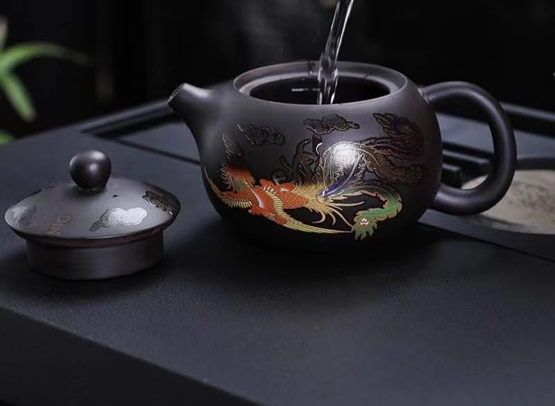 中国 龍泉急須 Amazon | 中国急須、熱すると色が変わり、龍と鳳凰が縁起よく浮かび