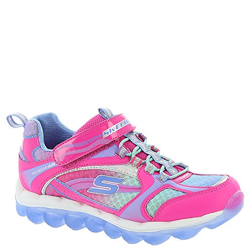 Skechers Kids Skech Air-80358L Bungee and Strap Sneaker (Little Kid/Big Kid),Neon Pink/Periwinkle,11.5 M US Little Kid
