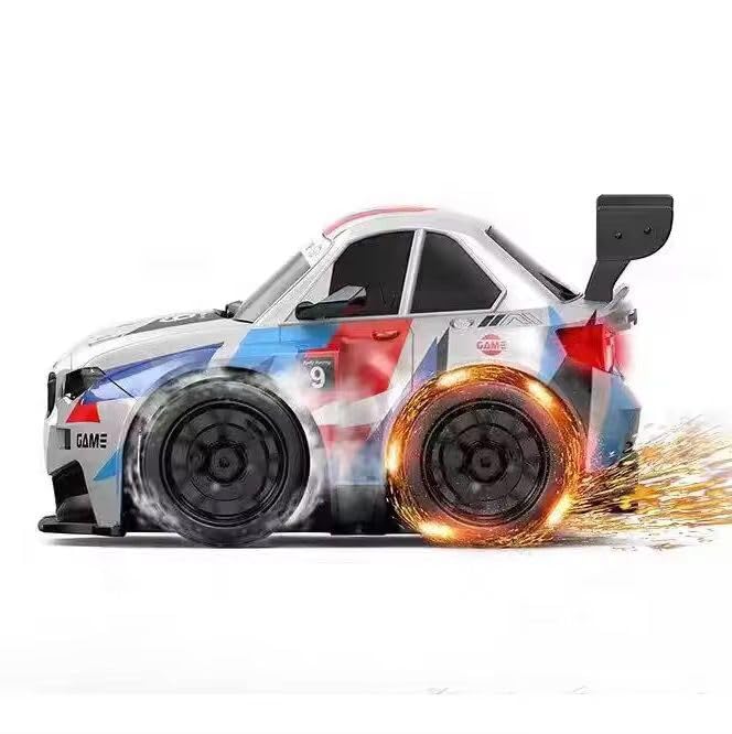 TIUDTOY High-Speed RC Drift Car with Spark Effect | Short Axis 2.4GHz Remote Control Racing Toy with LED Lights & Replaceable Drift Tyres for Kids & Adults 2