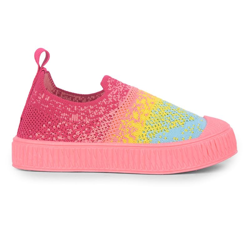 Image of Kids Shoes | Knitted Fabric with Synthetic | Lightweight Kids Footwear | Flexible On Style | Comfortable Walking Play School Outdoor Footwear for Boys and Girls - Pink