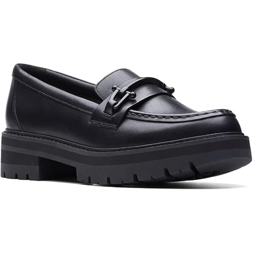 Clarks Unisex Orianna Bit Sneaker, Black Leat, 0 US Women